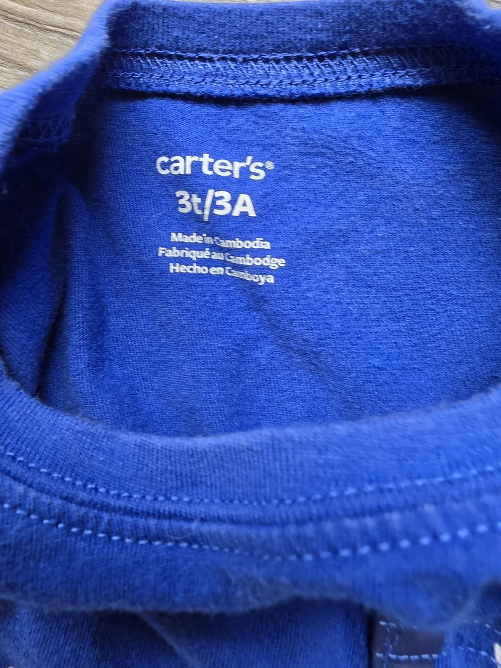 Carter's Royal Blue Dino Ski Layered-Look Long Sleeve Tee
